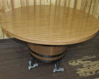 Mid Century Table w/Barrel Pedestal 