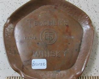 Bronze Teacher's Whisky Advertising Ashtray 