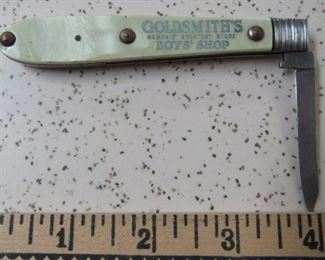 Dated 1931 Goldsmith's Boys Shop Advertising Pocket Knife