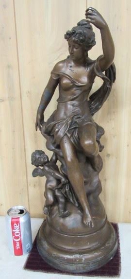 Spelter Lady Statue 