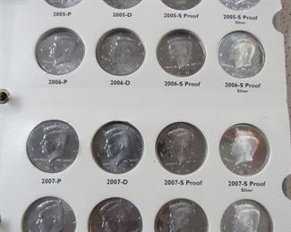 40 - Kennedy Half Dollars in Album - 8 Are Silver Proofs