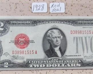 1928 Red Seal $2.00 Note