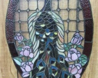 Stain Glass Peacock Window