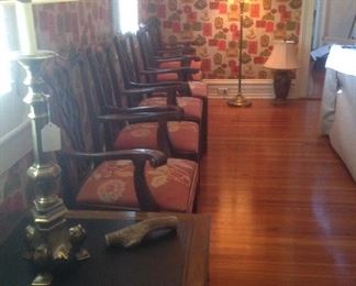 8 chippendale style chairs