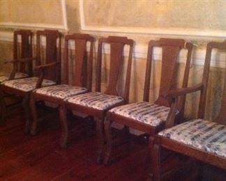 8 tiger oak dining table chairs