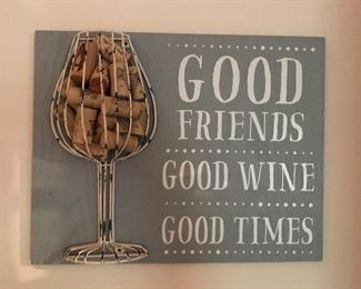 Good friends good wine good times wall plaque