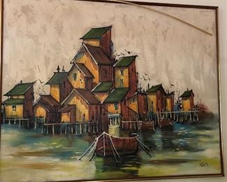  Original artwork -  Harbor scene 