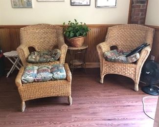Nice wicker chairs  with 1 ottoman