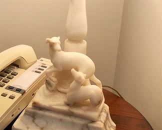 Carved Marble / Alabaster table lamps