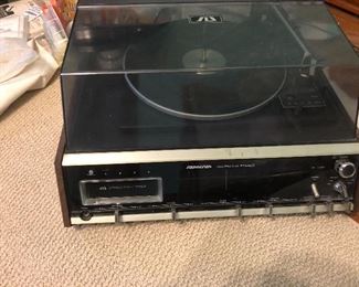Record player with 8 track and speakers