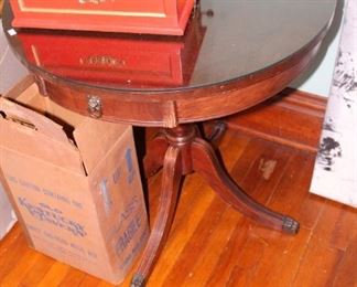 Round side table with glass on top