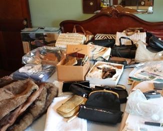 Mink, furs vintage evening bags, purses and more