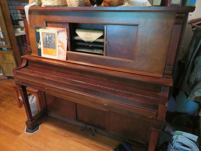Upright Grand Piano that is also  a working player piano