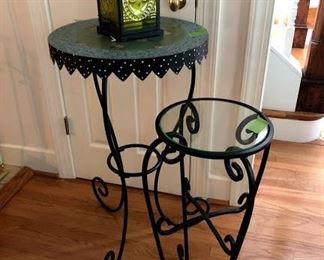 Wrought iron side tables