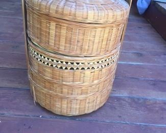 2nd Pic of Multi Tiered Straw Basket