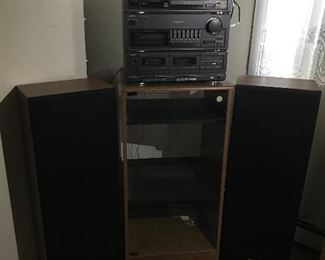 Stereo and cabinet