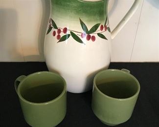 Coffee pot, mugs