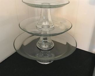 Tiered glass cake tray