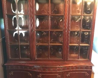 Regency style curio cabinet 