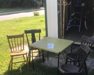 card table and 4 chairs