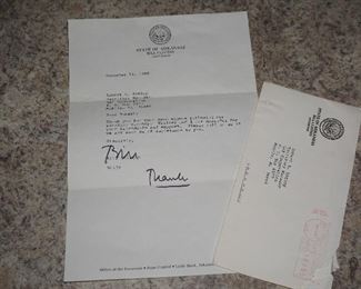 Thank you letter signed "Bill" (Bill Clinton)