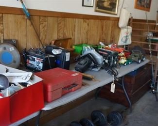 Weights, power tools -skill saw, jig saw, 