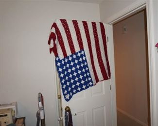 hand crocheted American flag throw