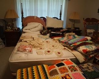 More crochet work and quilts