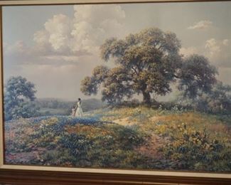 Landscape of Texas bluebells