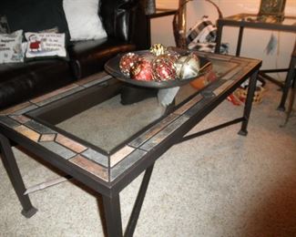 GLASS TOP COFFEE TABLE