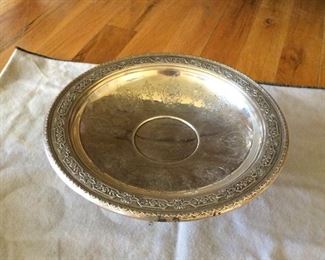Sterling silver footed serving tray