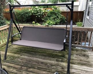 New swing with matching cushions (not shown).  Recent purchase