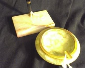 Marble ashtray and pen holder