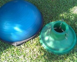 Bosu Balance Trainer ball, new costs $109, ours cost LESS!!!! & don't forget that tree stand, Christmas a comin