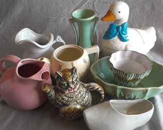 selection of ceramic planters, etc.