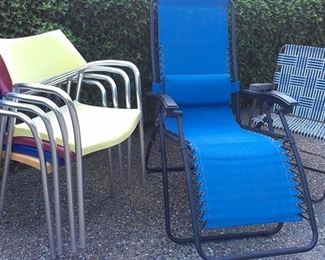 Awesome stacking space saving outdoor chairs, "mystery" folding mesh chair, once you open you will never forget!!! & beach folding chair