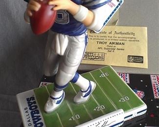 Troy Aikman figurine COA w orig box