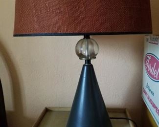Very cool mid-century lamp and shade.