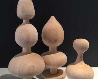 Wood Finials Sculptures (set)