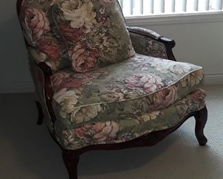 Victorian inspired armchair, carved wood, excellent condition. 