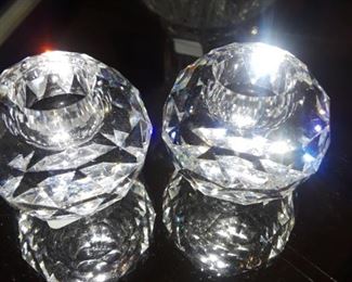 Swarovski crystal candle holders.