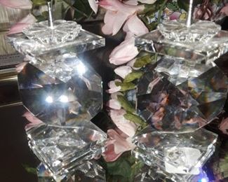 Swarovski crystal candle holders. 