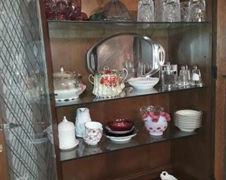 Depression Glass, Ruby, Fenton, Elegance Glass. Incredible vintage pitcher and tumblers. 