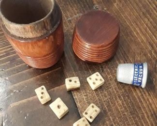 Tiny handmade vintage dice. 