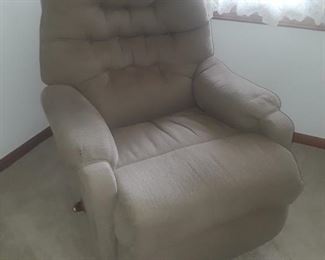 Nice fabric recliner, great fit for a small area. 