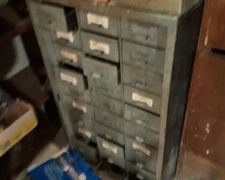 Vintage small drawer filing cabinet.