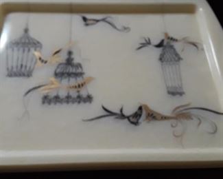 Vintage trays, bird theme. 