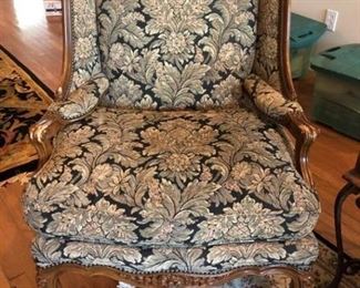 Black and Sage Fabric Chair
