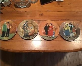Guy Buffet Tuscan Storefront Plates Set of Four