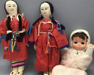 Ideal Kissin Thumbelina and Native American Dolls